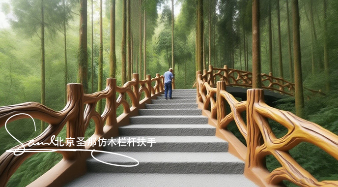 jimeng-2025-06-25-5085-正在施工制作的旅游區樓梯室外安全圍欄設計制作過程，美工正在施工制作，先用鋼筋焊接....jpeg