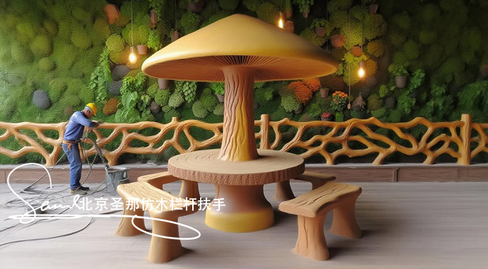 jimeng-2025-06-25-5533-正在施工制作的旅游區樓梯室外安全圍欄設計制作過程，美工正在施工制作，先用鋼筋焊接....jpeg